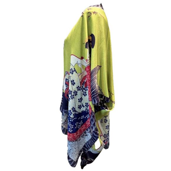 Cocoon House Silk Kimono Robe NWOT Boho Art Print Lightweight OS - Picture 3 of 7